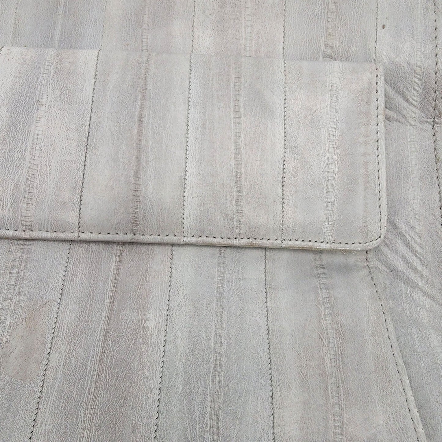 Vintage Lee Sands Grey Eelskin Leather Shoulder Crossbody Bag Purse