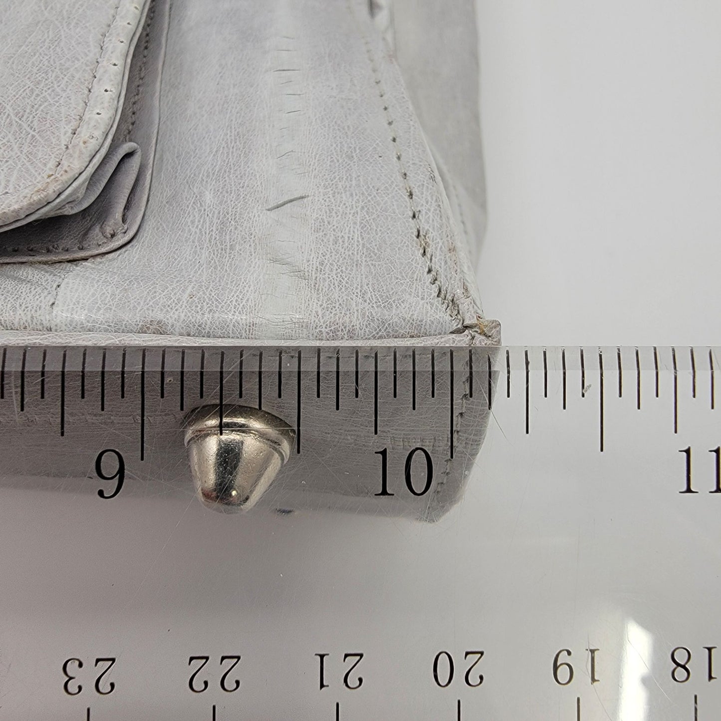 Vintage Lee Sands Grey Eelskin Leather Shoulder Crossbody Bag Purse