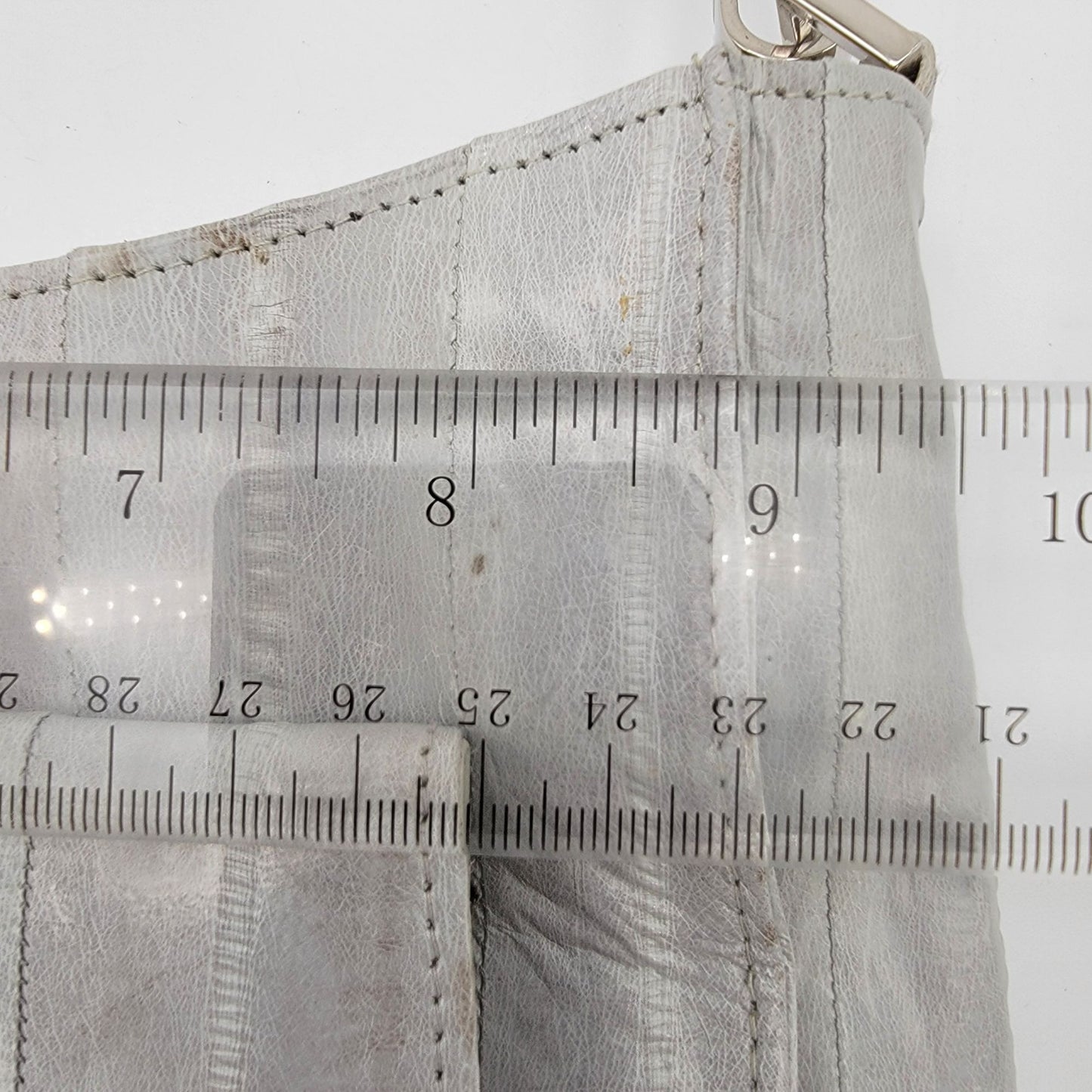 Vintage Lee Sands Grey Eelskin Leather Shoulder Crossbody Bag Purse