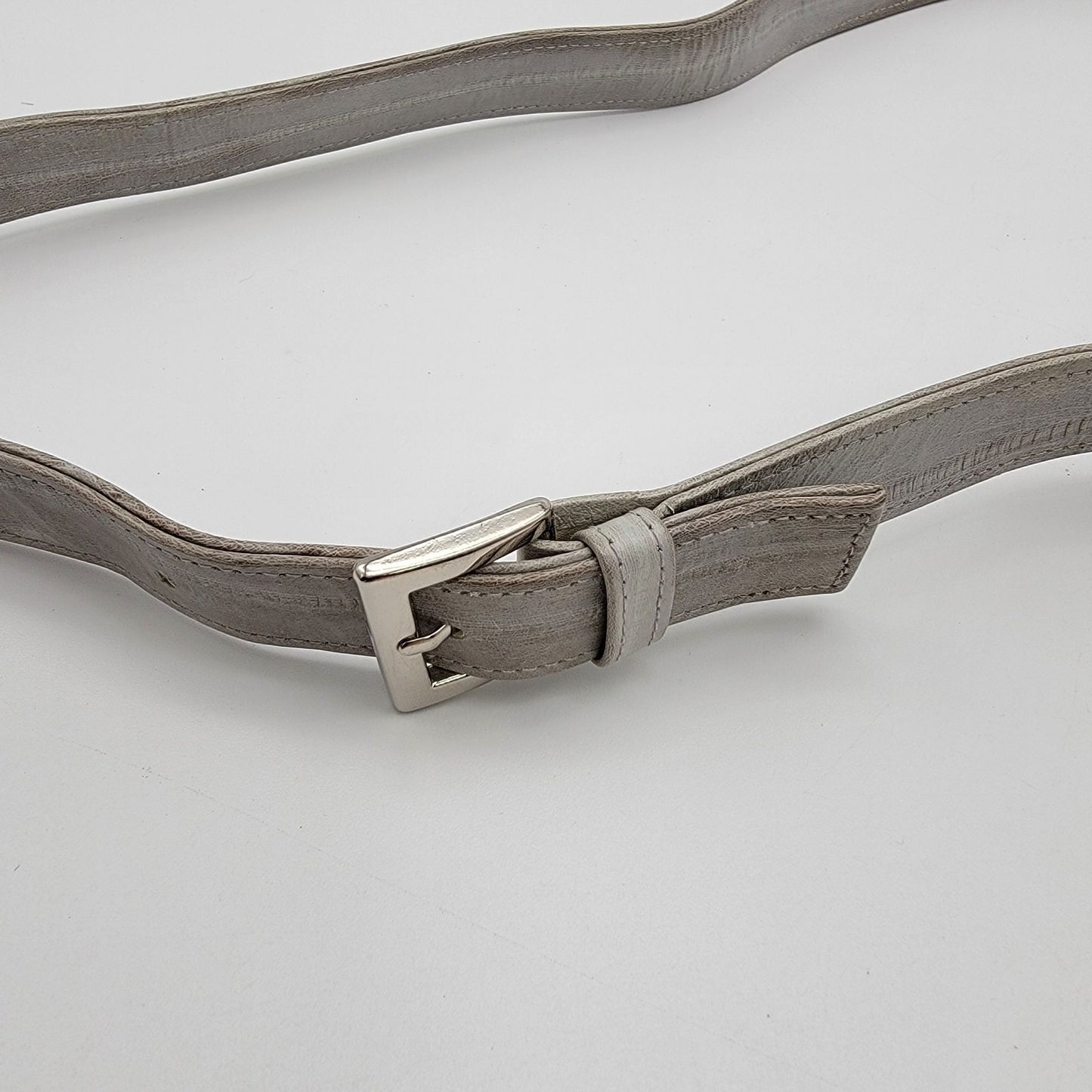 Vintage Lee Sands Grey Eelskin Leather Shoulder Crossbody Bag Purse