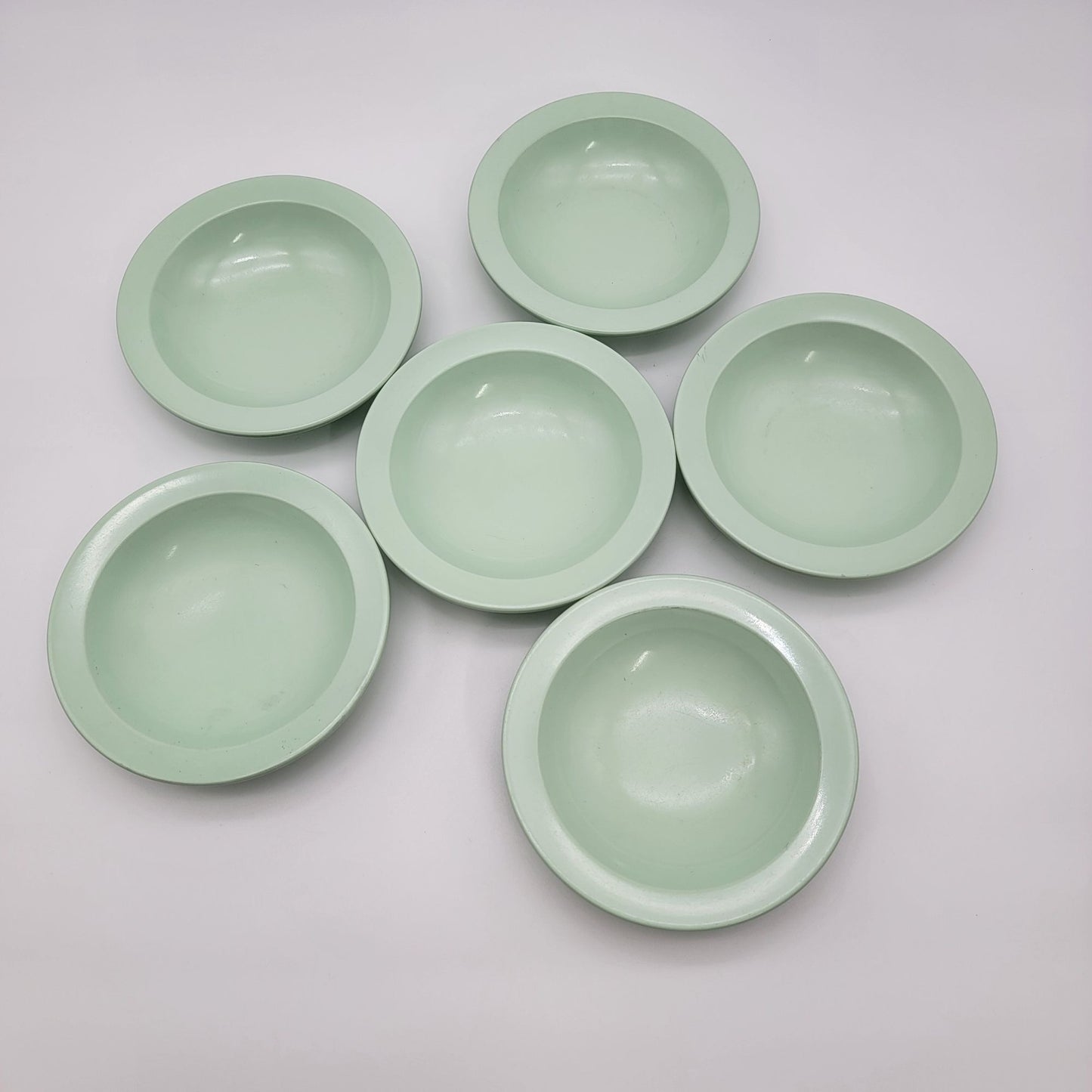 Mid-Century Modern Boonton Mint Green Melamine Bowls Set Of 6  302-7 USA