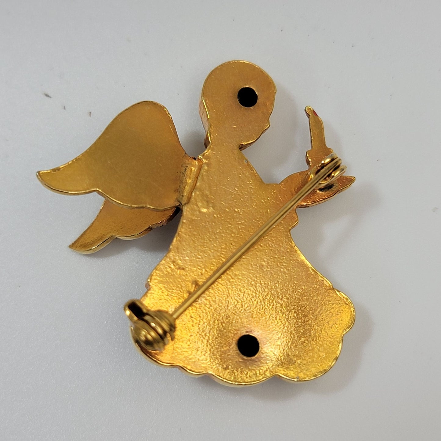 Vintage Spanish Damascene Toledoware Angel Brooch