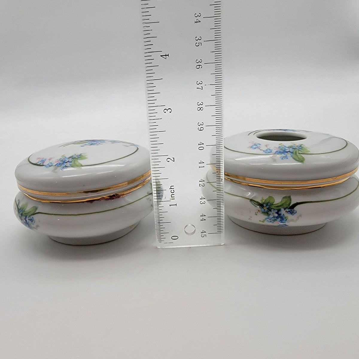 Antique Z.S. & Co. Bavaria Porcelain Dresser Vanity Set Forget-Me-Nots