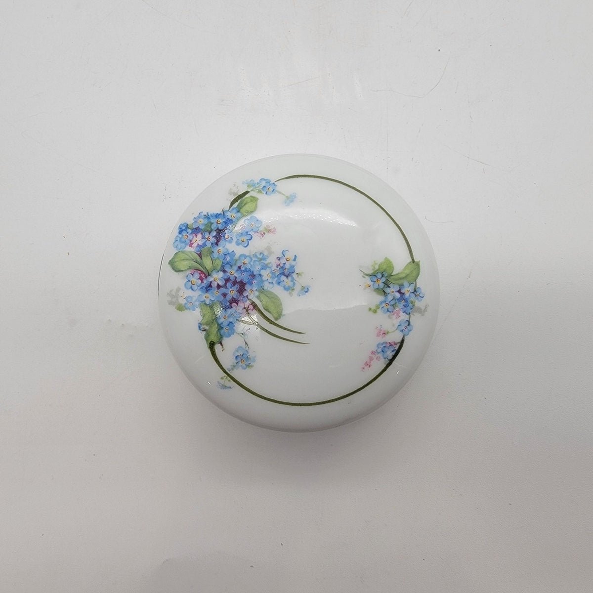 Antique Z.S. & Co. Bavaria Porcelain Dresser Vanity Set Forget-Me-Nots