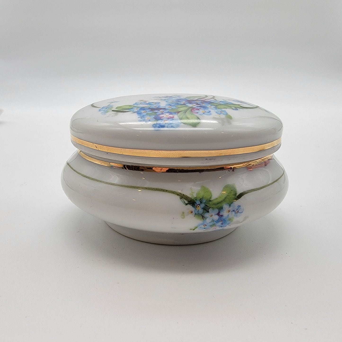 Antique Z.S. & Co. Bavaria Porcelain Dresser Vanity Set Forget-Me-Nots