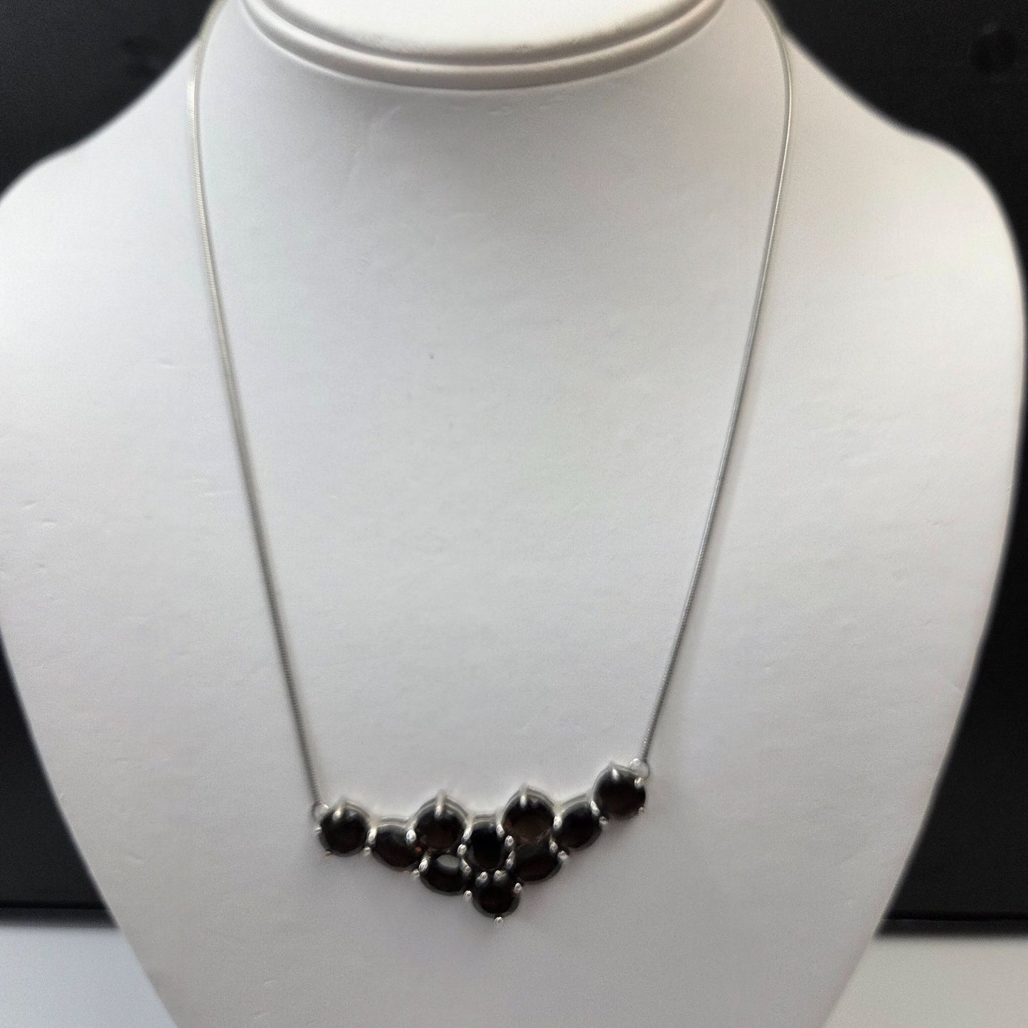 Smokey Quartz  925 Sterling Silver Necklace