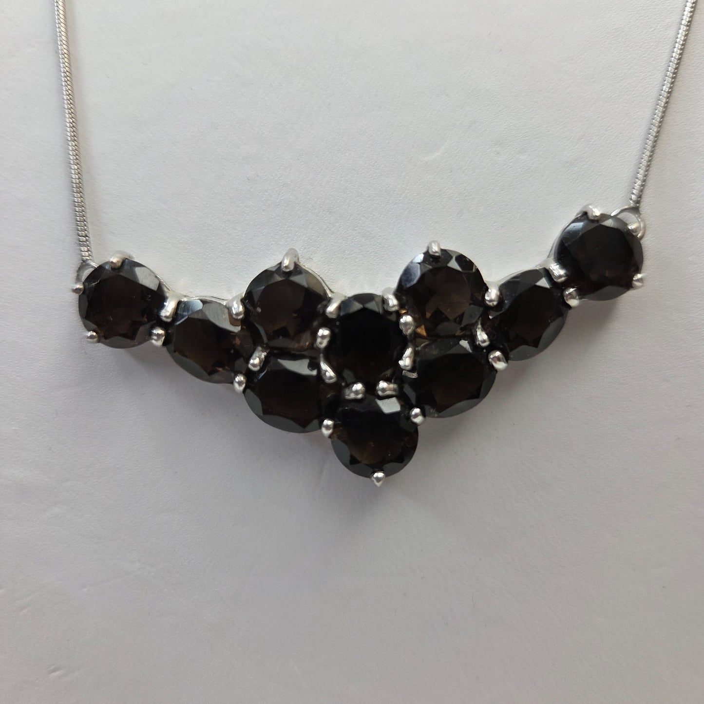 Smokey Quartz  925 Sterling Silver Necklace