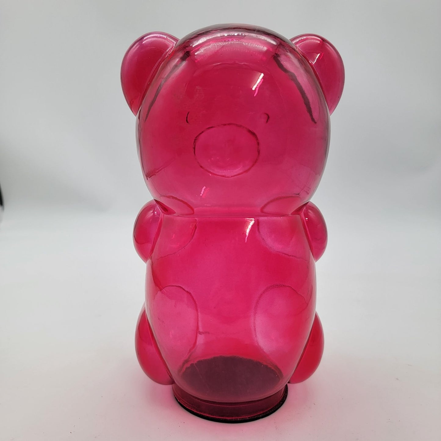 Pink Teddy Bear Shaped Glass Container