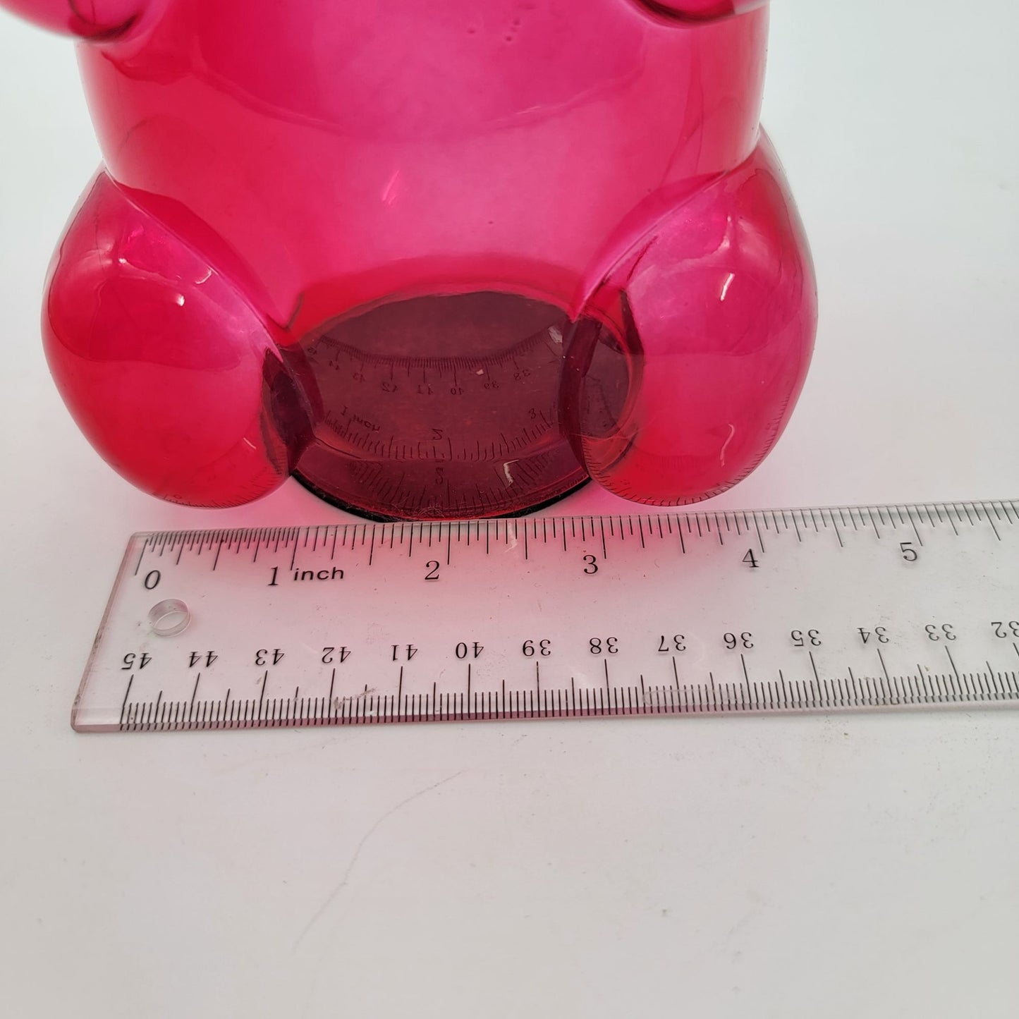 Pink Teddy Bear Shaped Glass Container