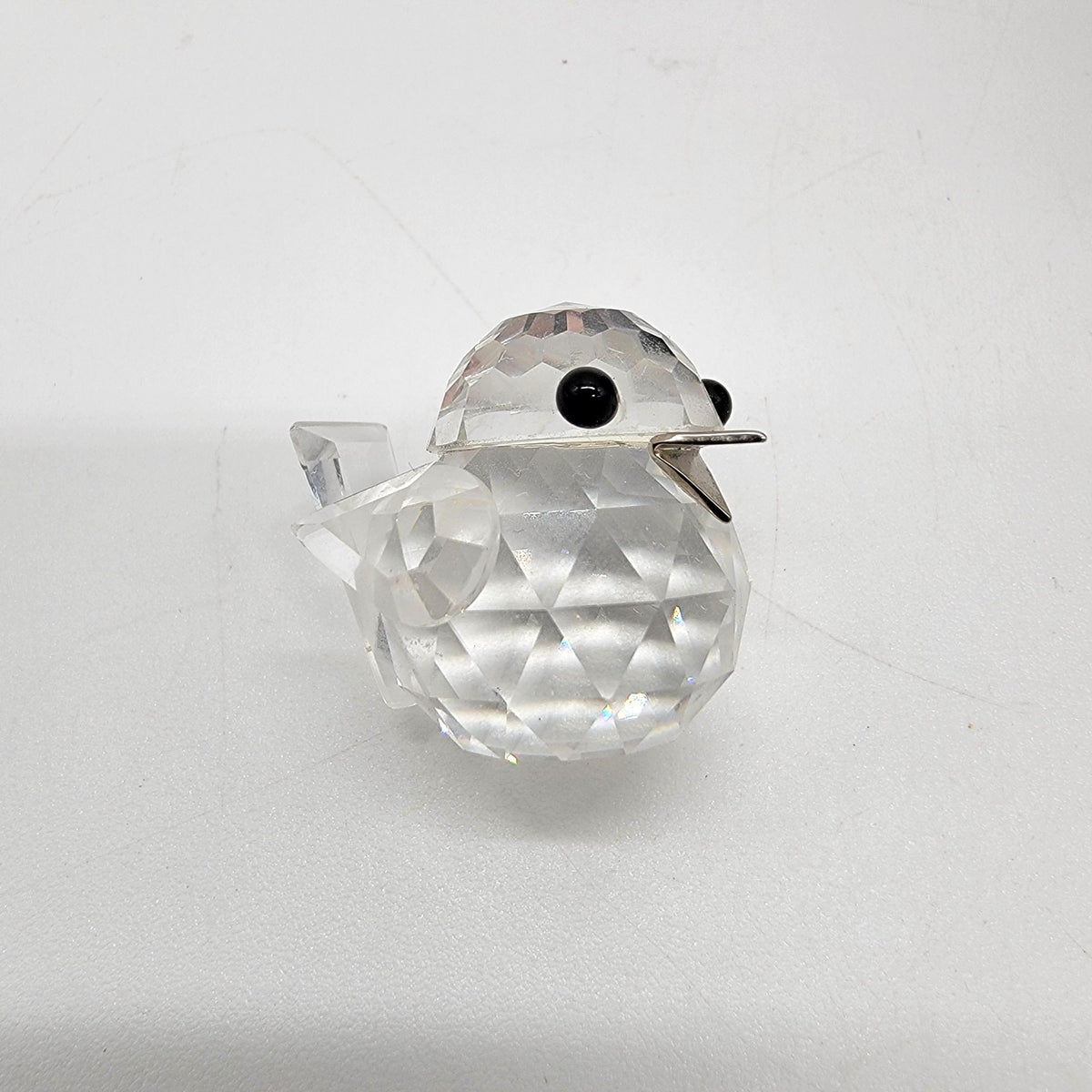 Swarovski Silver Crystal Mini Baby Chickadee Bird Figurine In Original Box