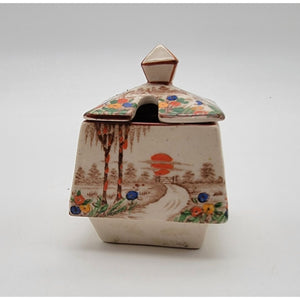 Art Deco T.G. Green & Co Fairy Glen Mustard Condiment Pot With Lid