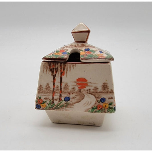 Art Deco T.G. Green & Co Fairy Glen Mustard Condiment Pot With Lid