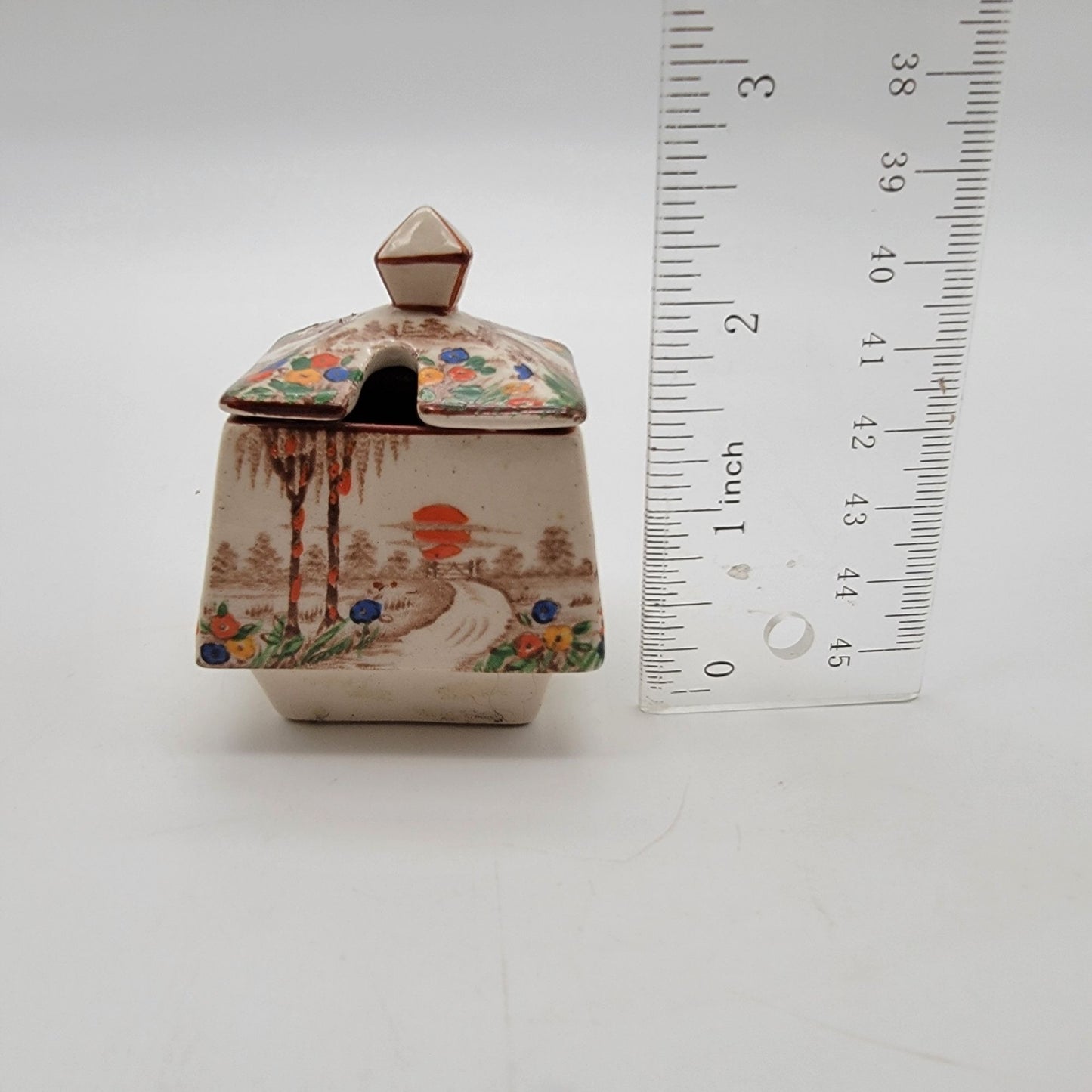 Art Deco T.G. Green & Co Fairy Glen Mustard Condiment Pot With Lid