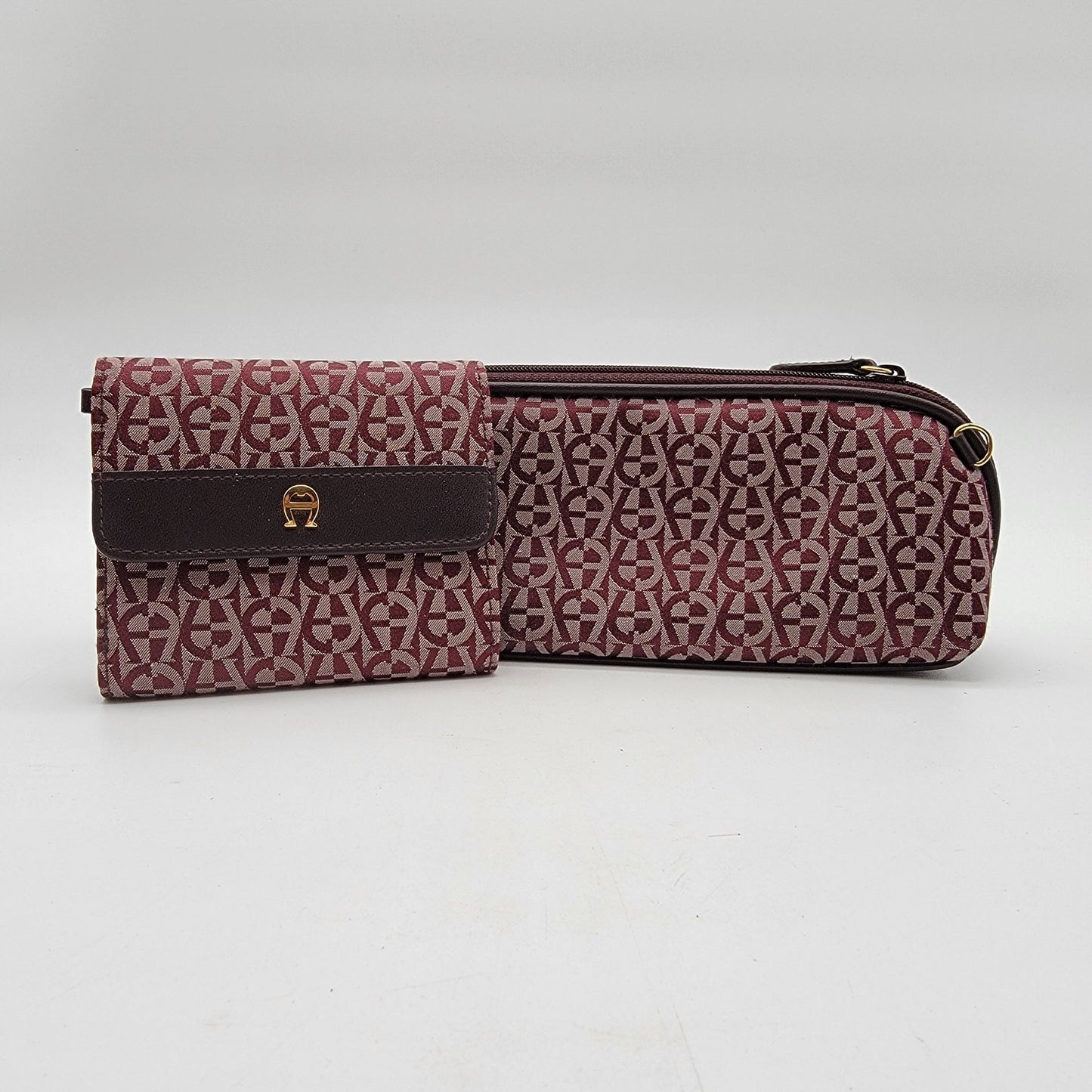 Etienne Aigner Monogram Signature Canvas Cosmetic Bag & Wallet Set