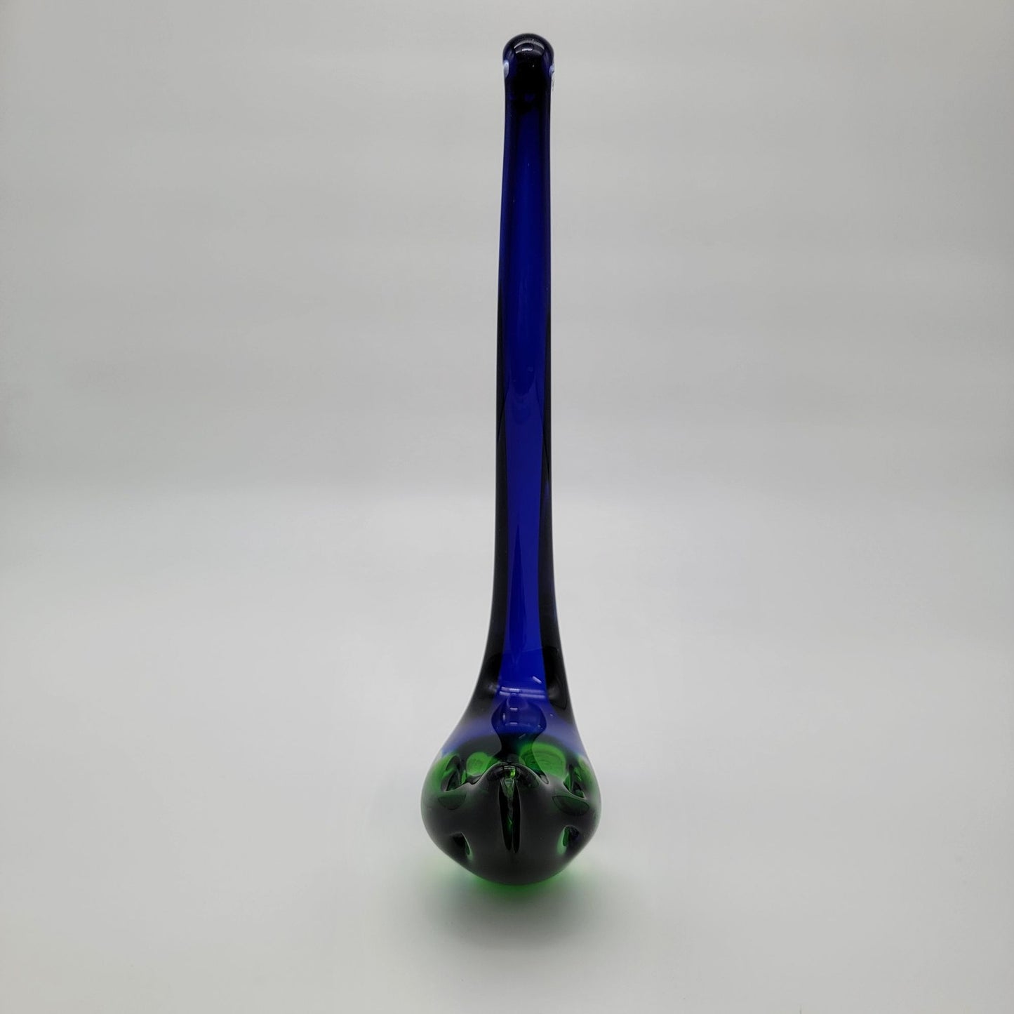 Vintage Handblown Art Glass Swan Sculpture Blue & Green
