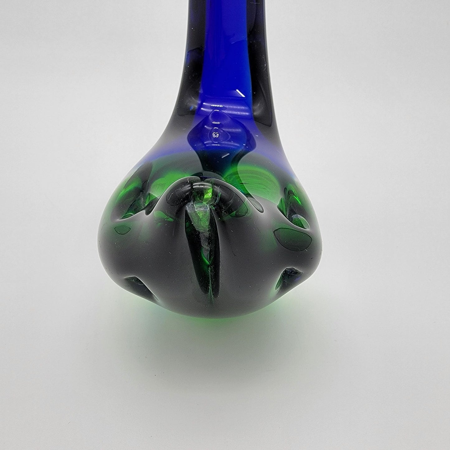 Vintage Handblown Art Glass Swan Sculpture Blue & Green