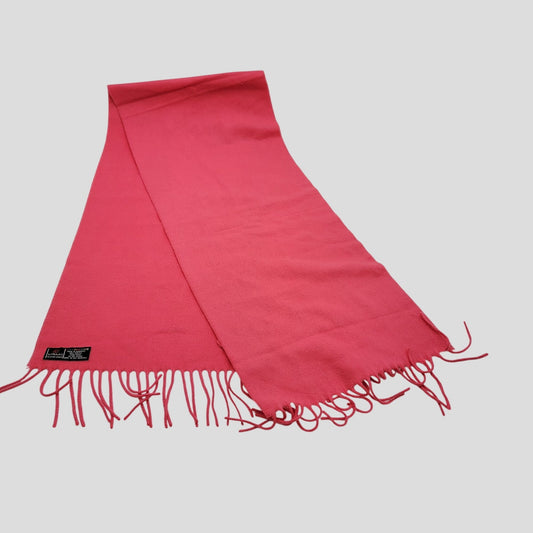 Vintage V Fraas Cashmink Pink Coral Fringe Scarf
