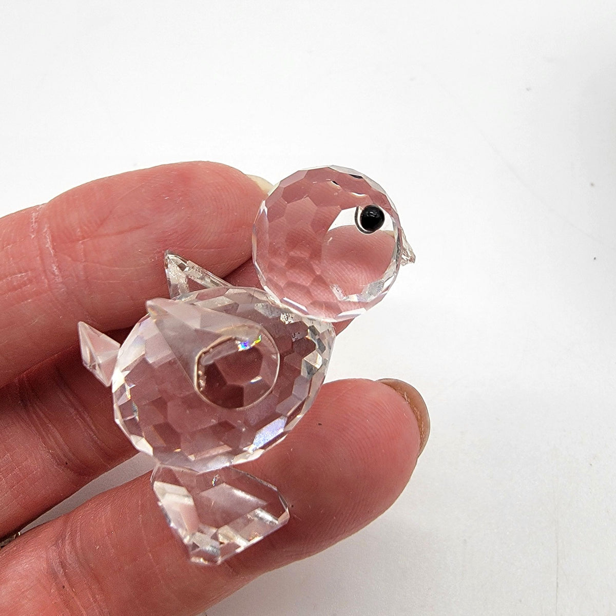 Swarovski Silver Crystal Miniature Standing Drake Duck Figurine In Box AS FOUND