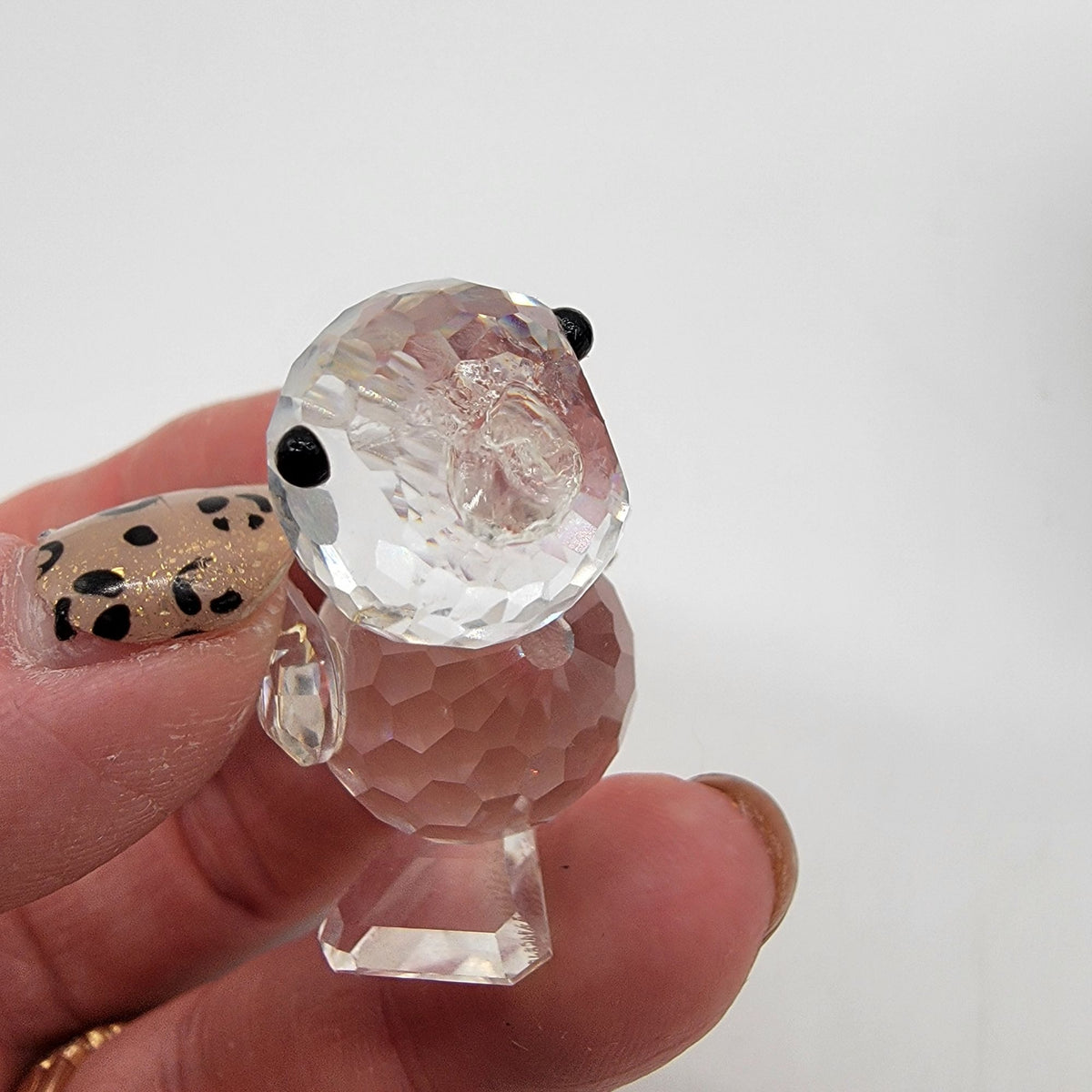 Swarovski Silver Crystal Miniature Standing Drake Duck Figurine In Box AS FOUND