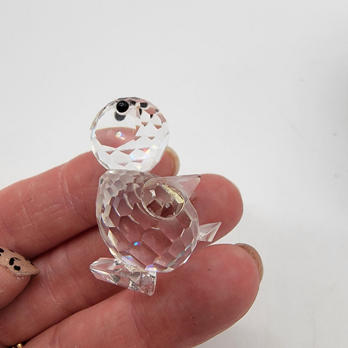 Swarovski Silver Crystal Miniature Standing Drake Duck Figurine In Box AS FOUND