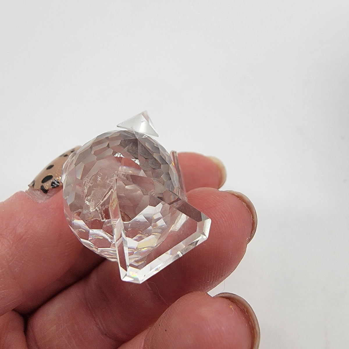 Swarovski Silver Crystal Miniature Standing Drake Duck Figurine In Box AS FOUND
