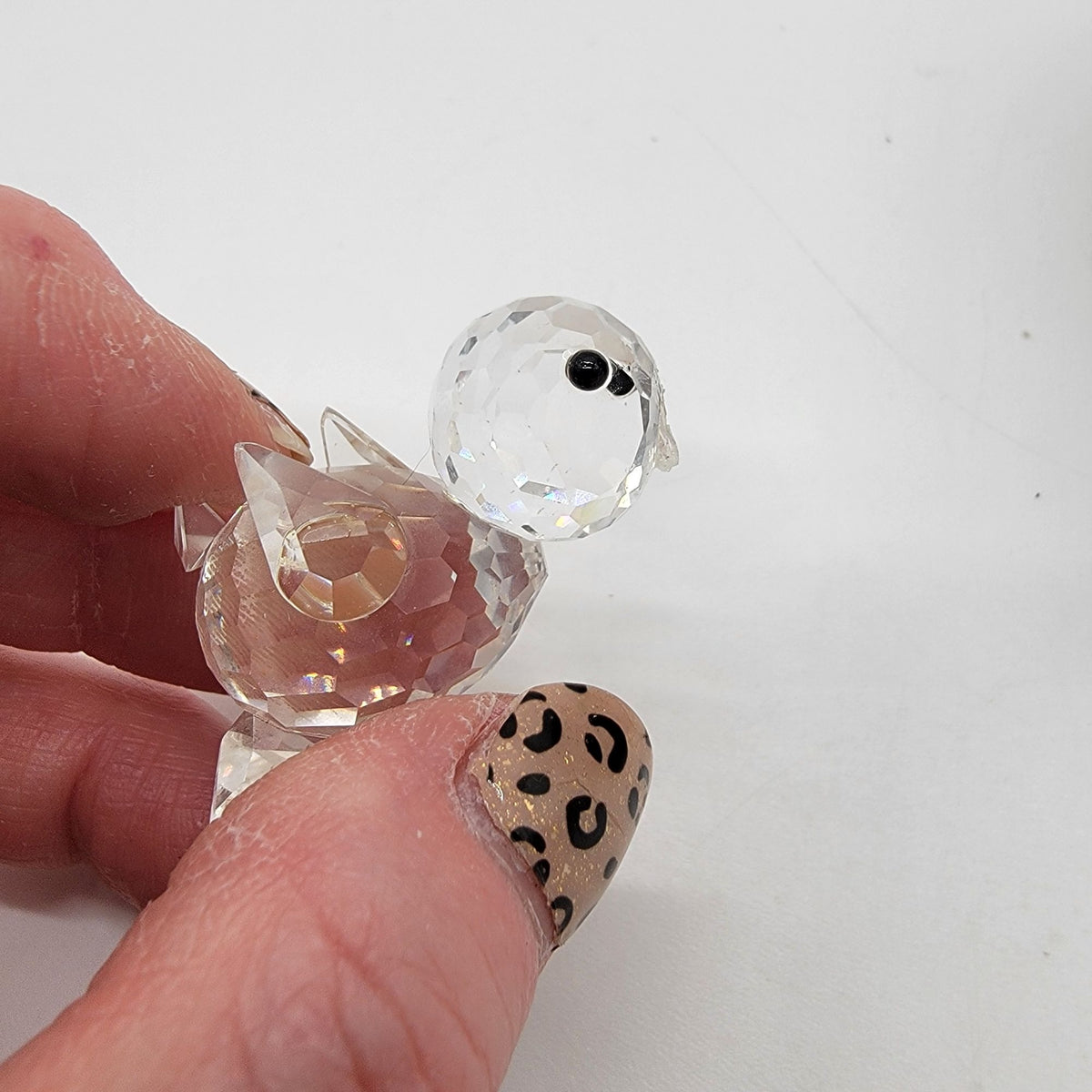 Swarovski Silver Crystal Miniature Standing Drake Duck Figurine In Box AS FOUND