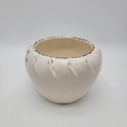 Vintage White Pottery Flower Vase By Whits