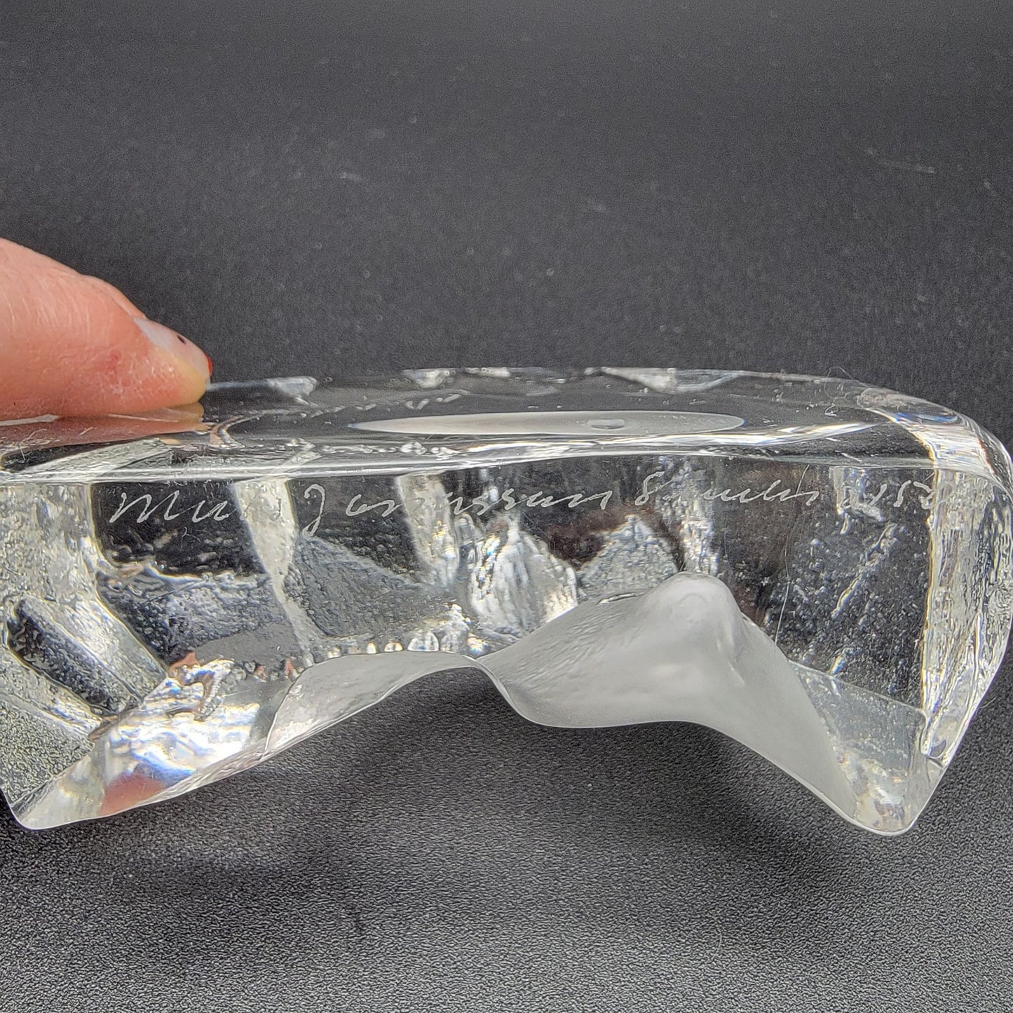 Mats Jonasson Crystal Baby Seal Paperweight Signed Sweden 33150