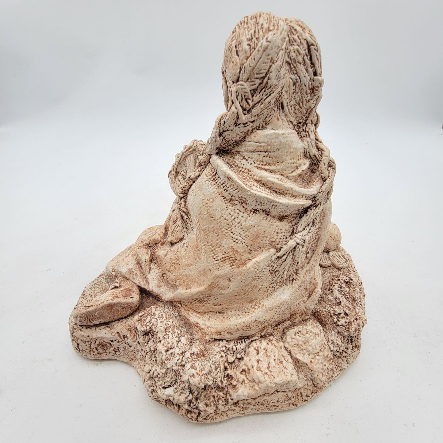 Navajo Elder With Child Sculpture By Lynette Carroll