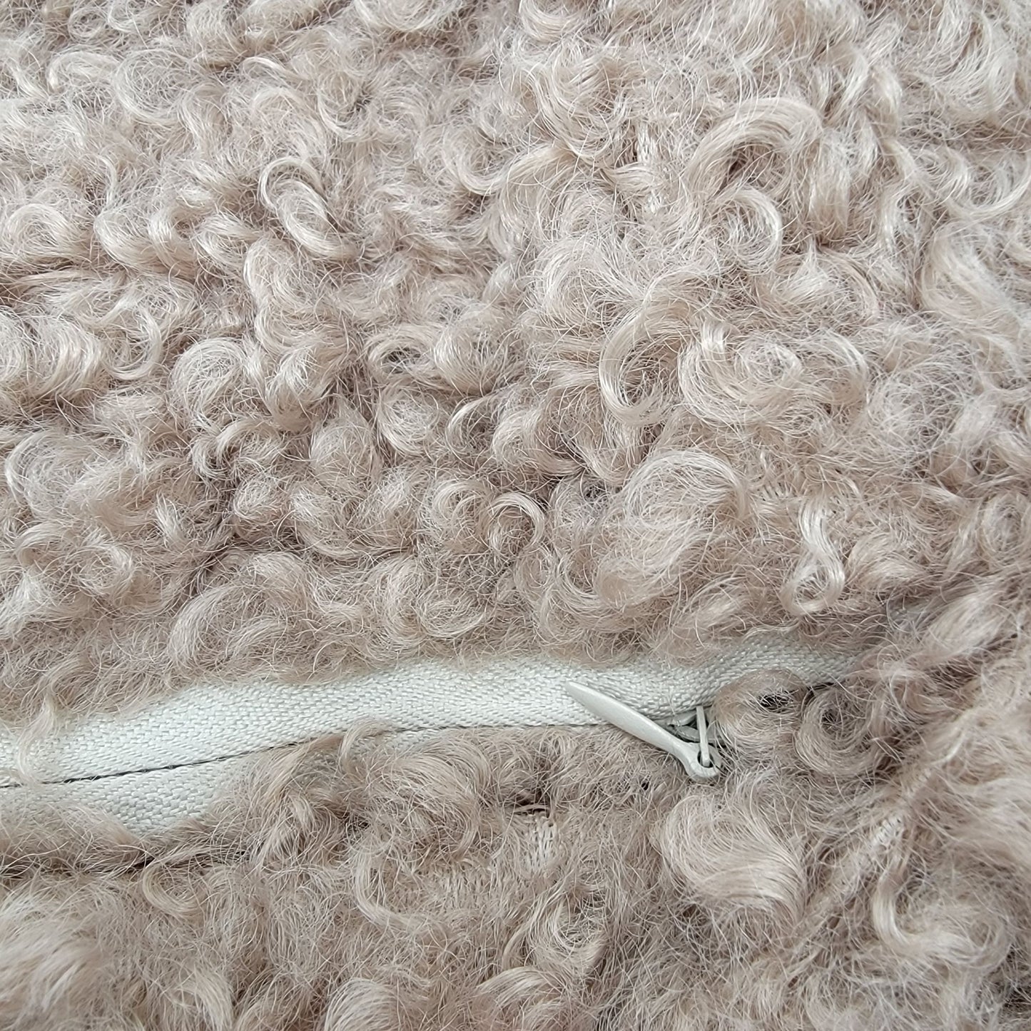 Genuine Curly Sheep Wool Throw Pillow Cover