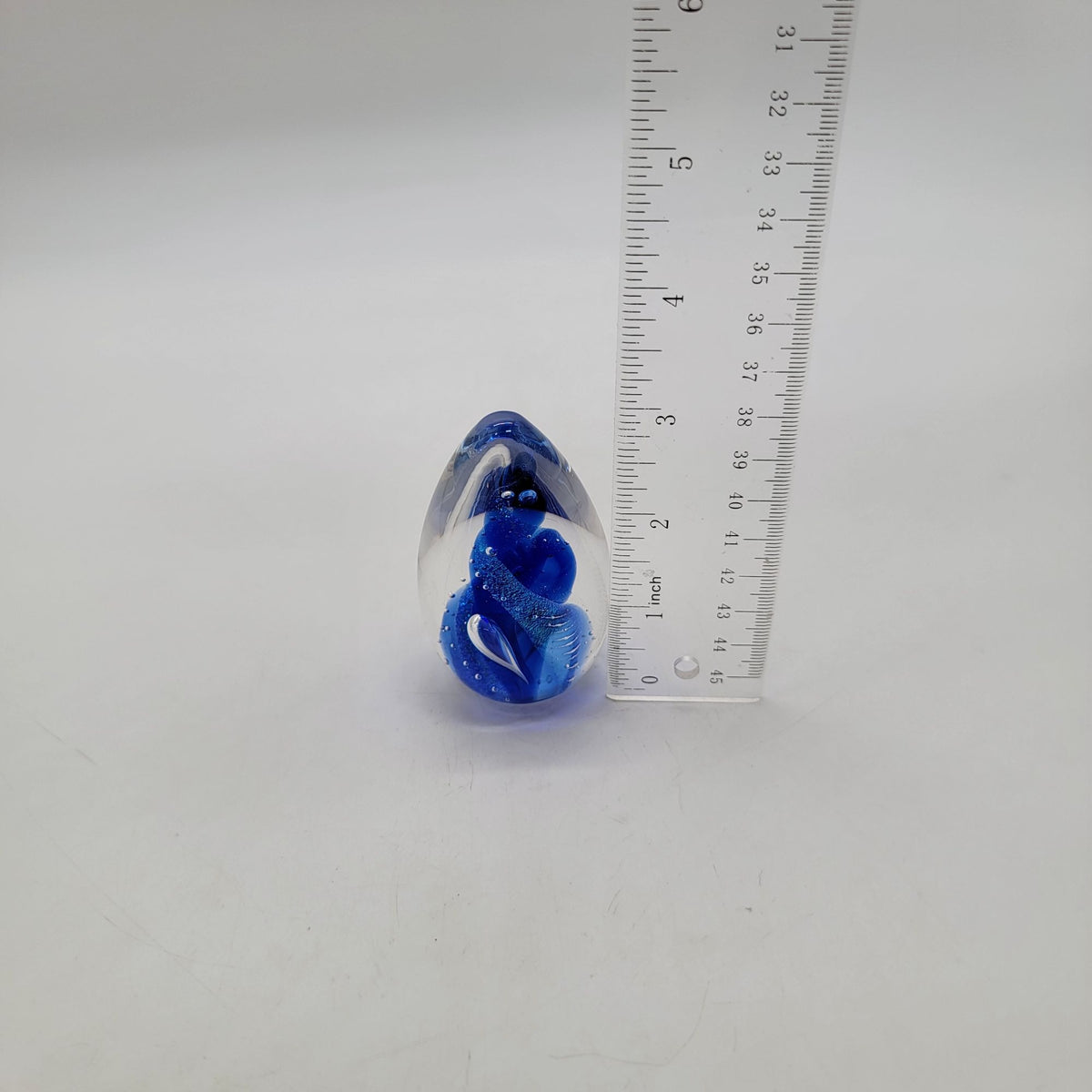1997 Blacksheep Dichroic Glass Blue Egg Paperweight Signed BSG 97