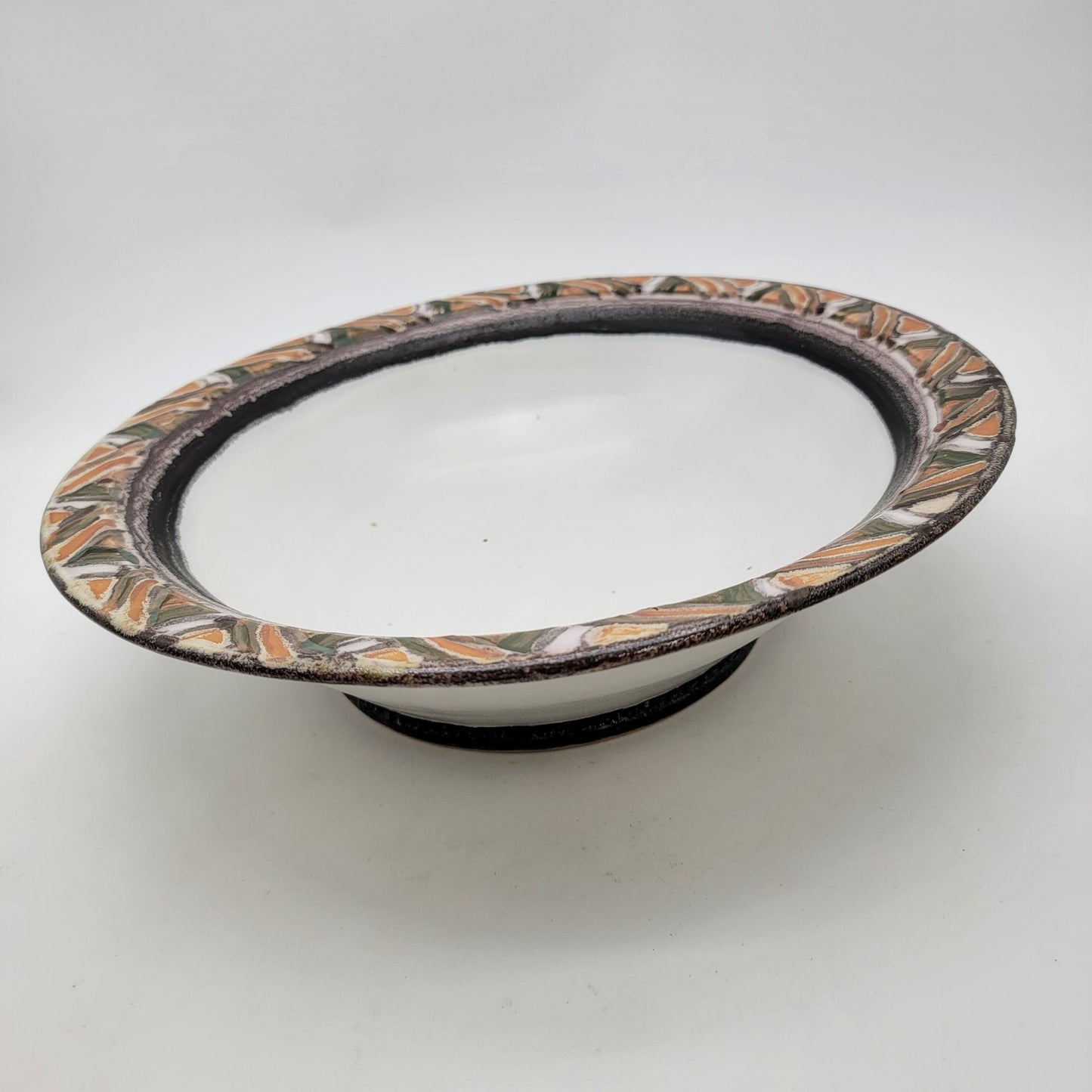 Vintage Signed Janet Mitchell Art Pottery Bowl Hand Painted
