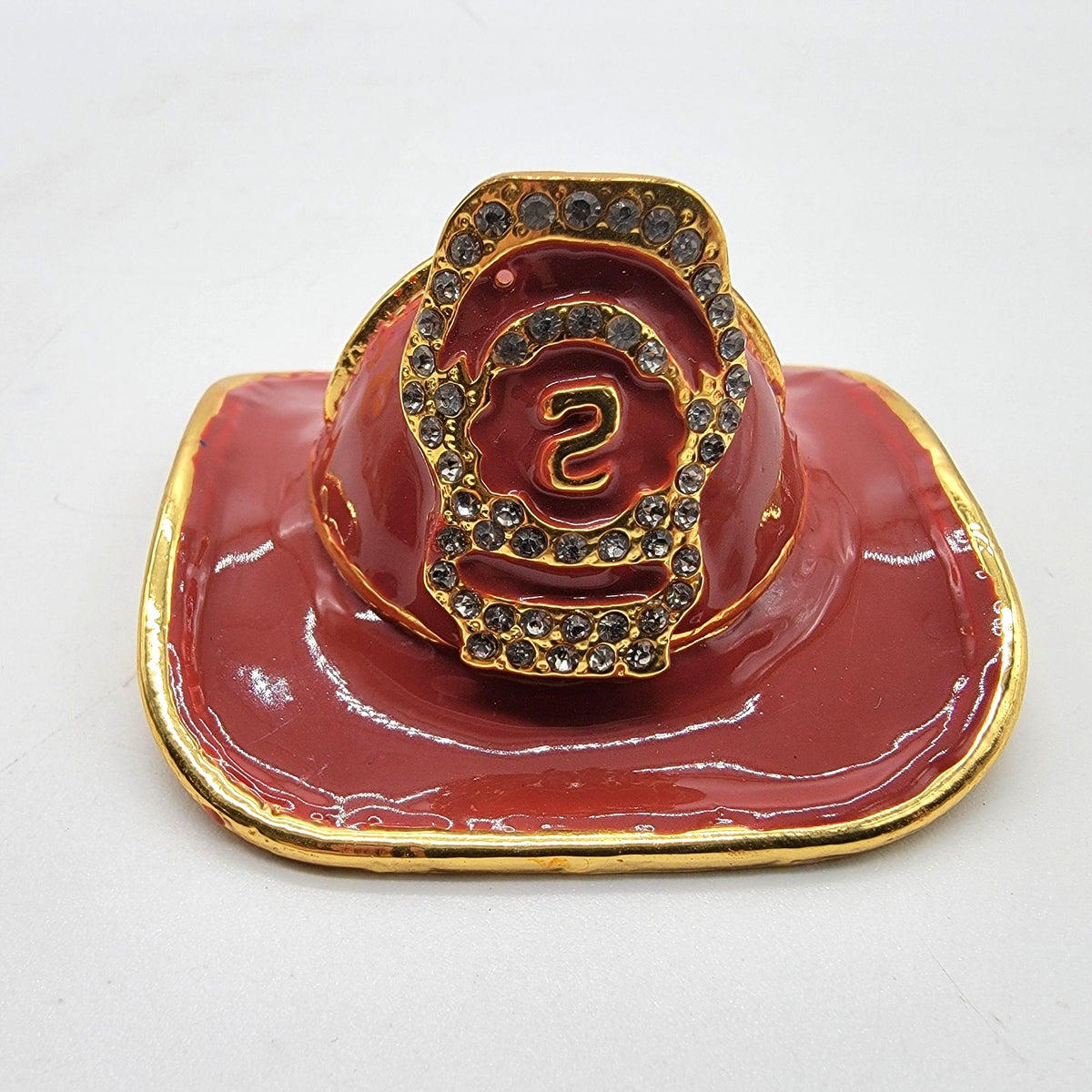 Objet d Art Fire Chief Trinket Box American Heros No. 157 Fire Fighter Red Hat