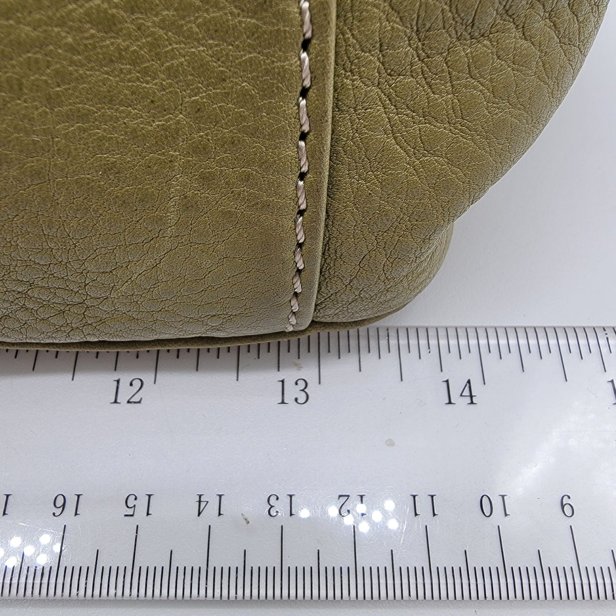 Vintage Fossil 1954 Avocado Green Pebbled Leather Hobo Shoulder Bag Purse