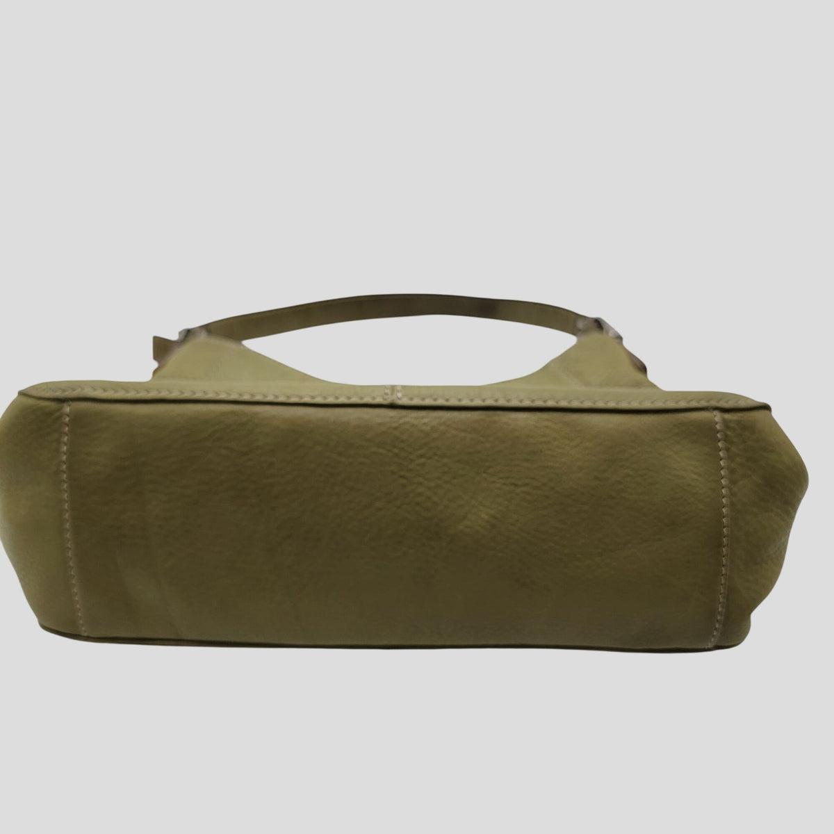 Vintage Fossil 1954 Avocado Green Pebbled Leather Hobo Shoulder Bag Purse