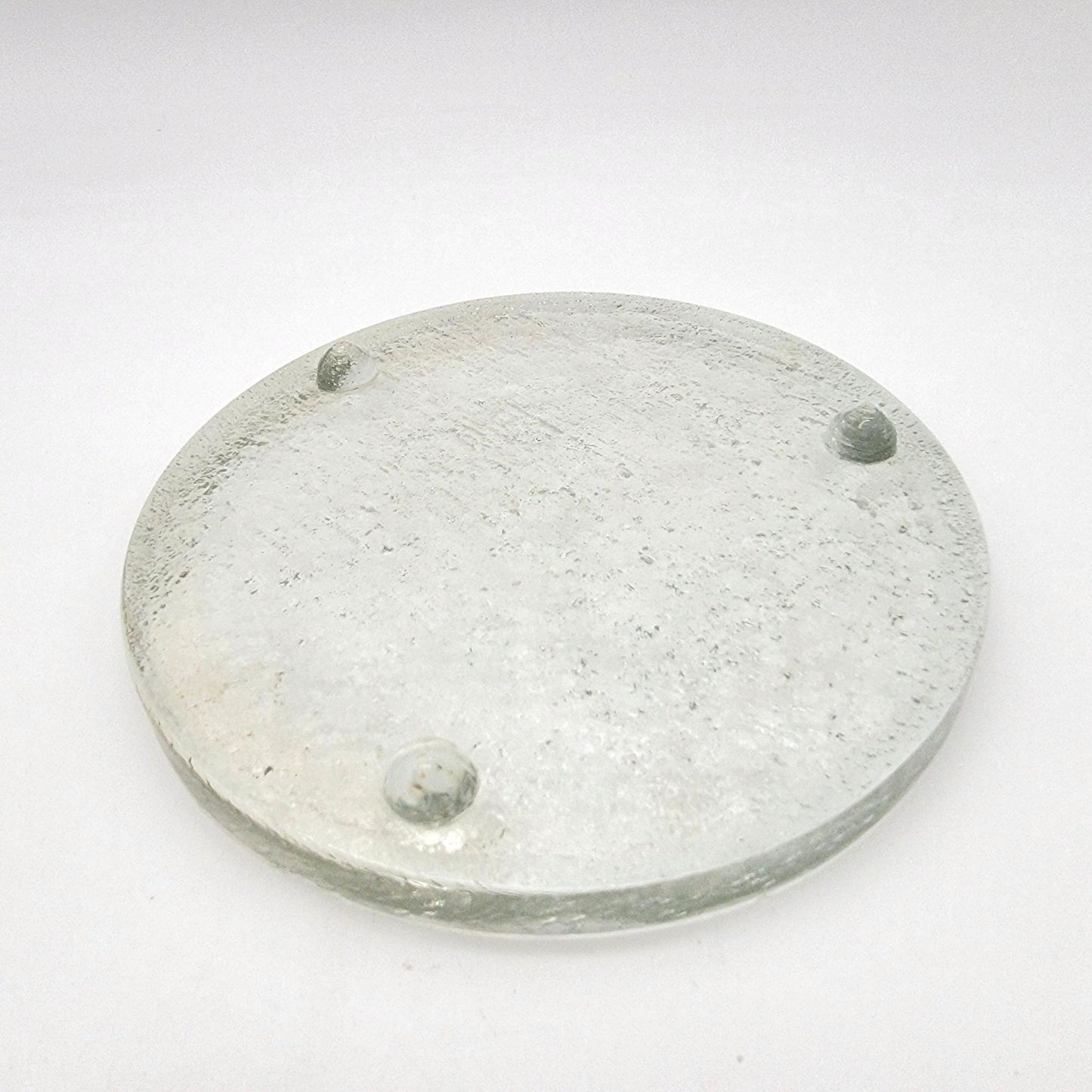Glass Round Textured Candle Holder Trivet
