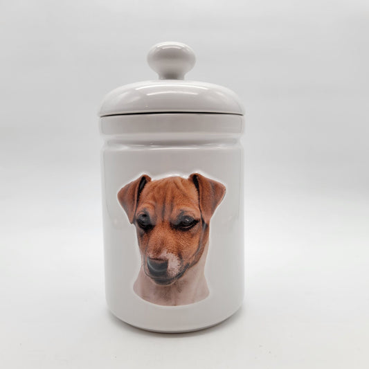 Vintage Jack Russell Terrier Treat Jar Canister