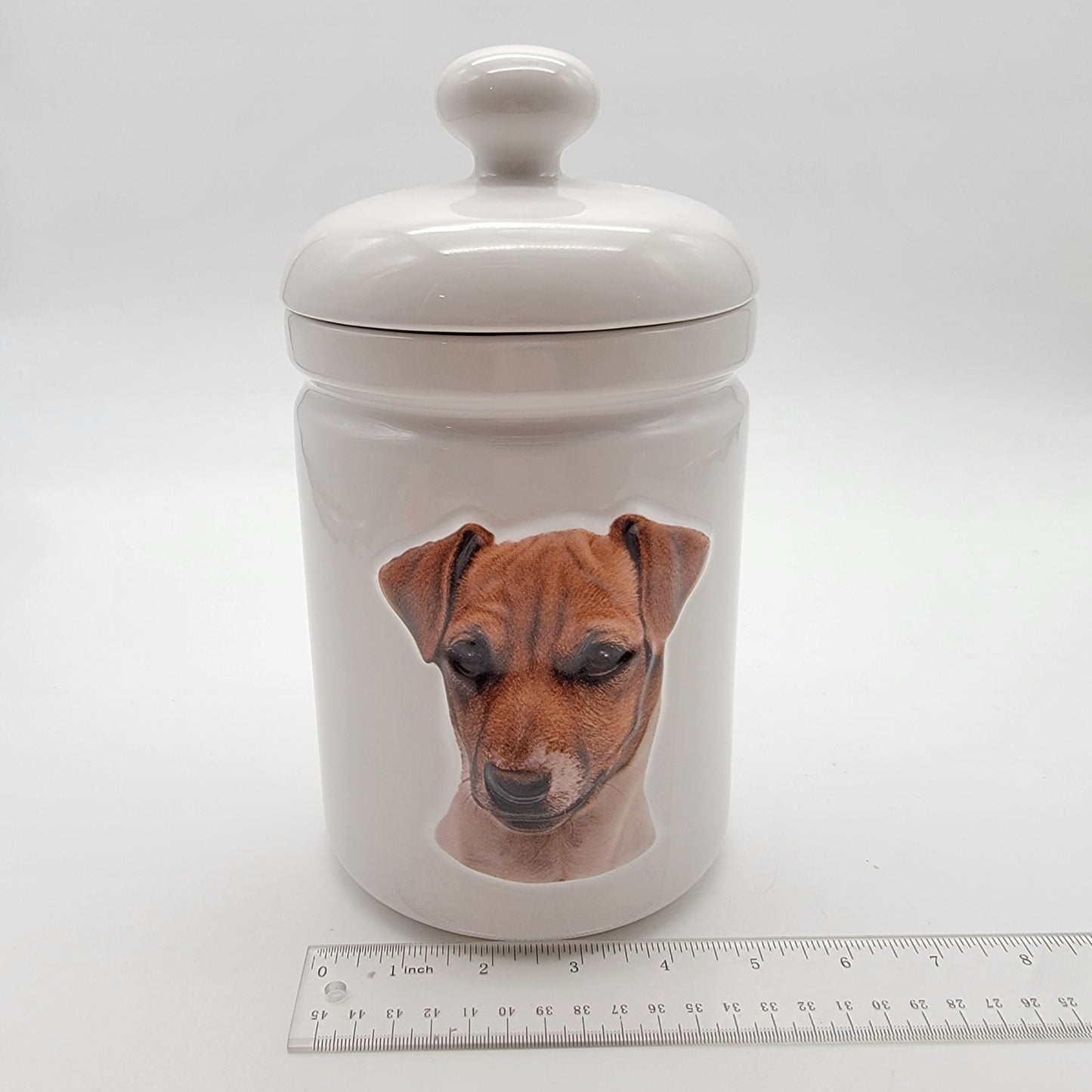 Vintage Jack Russell Terrier Treat Jar Canister