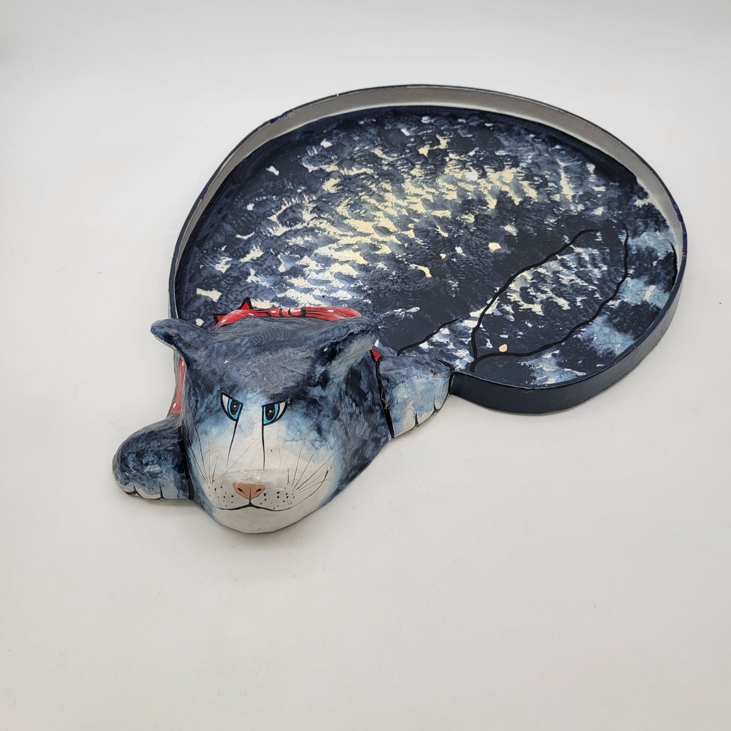 Paper Mache Cat Serving Tray