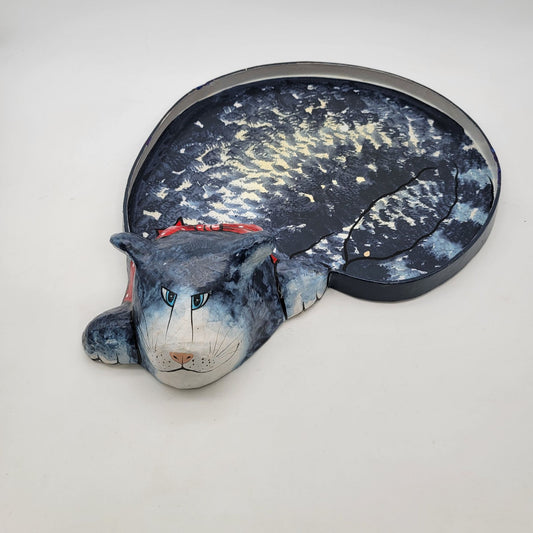 Paper Mache Cat Serving Tray