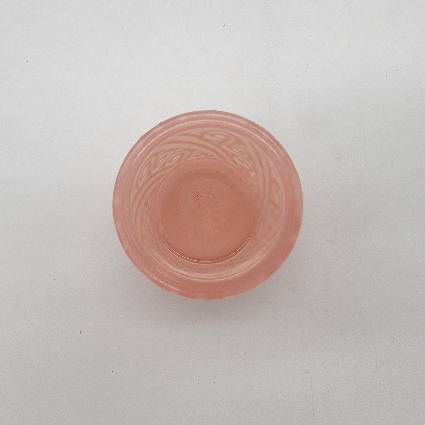 Portieux Vallerysthal French Pink Opaline Glass Covered Jar Suisse Pattern