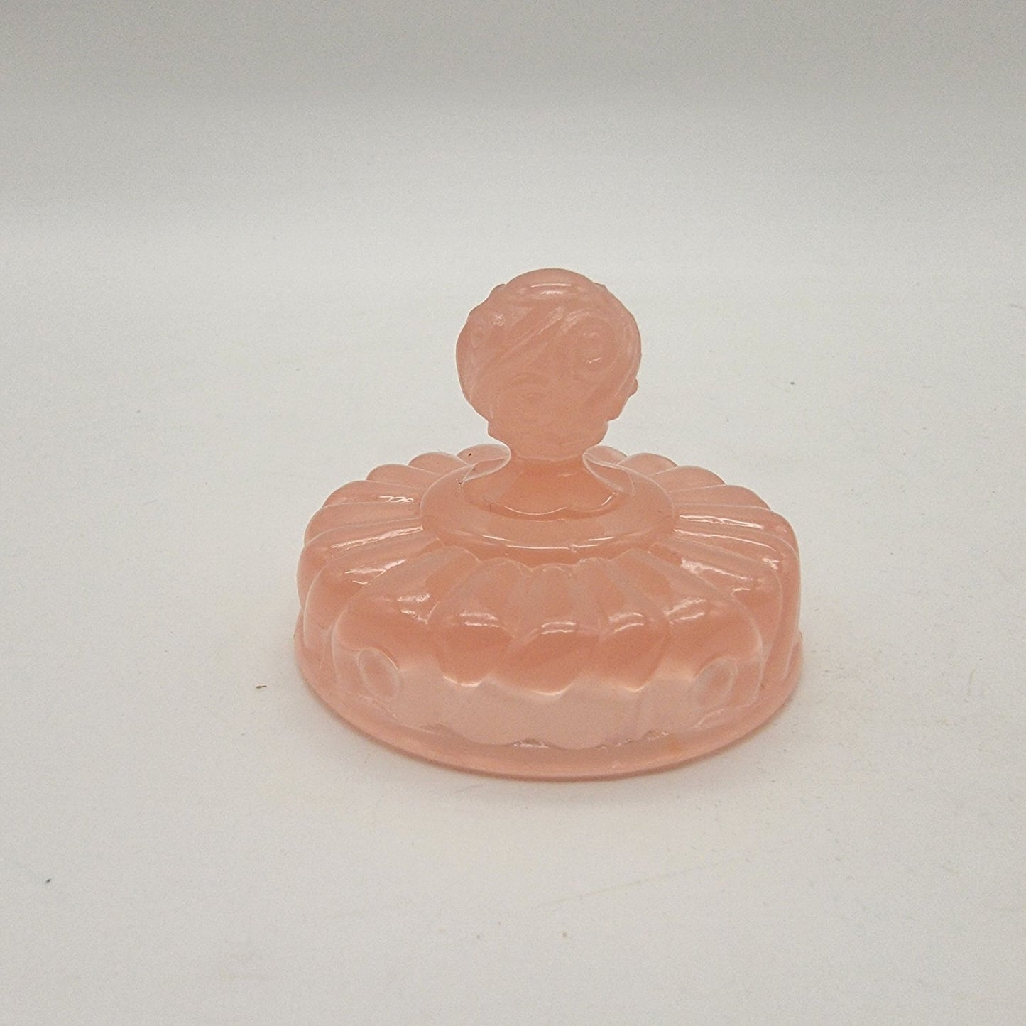 Portieux Vallerysthal French Pink Opaline Glass Covered Jar Suisse Pattern