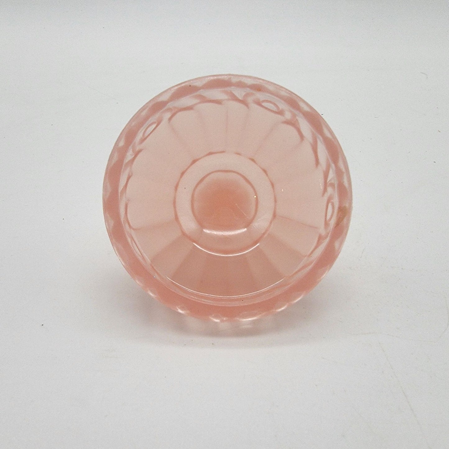 Portieux Vallerysthal French Pink Opaline Glass Covered Jar Suisse Pattern