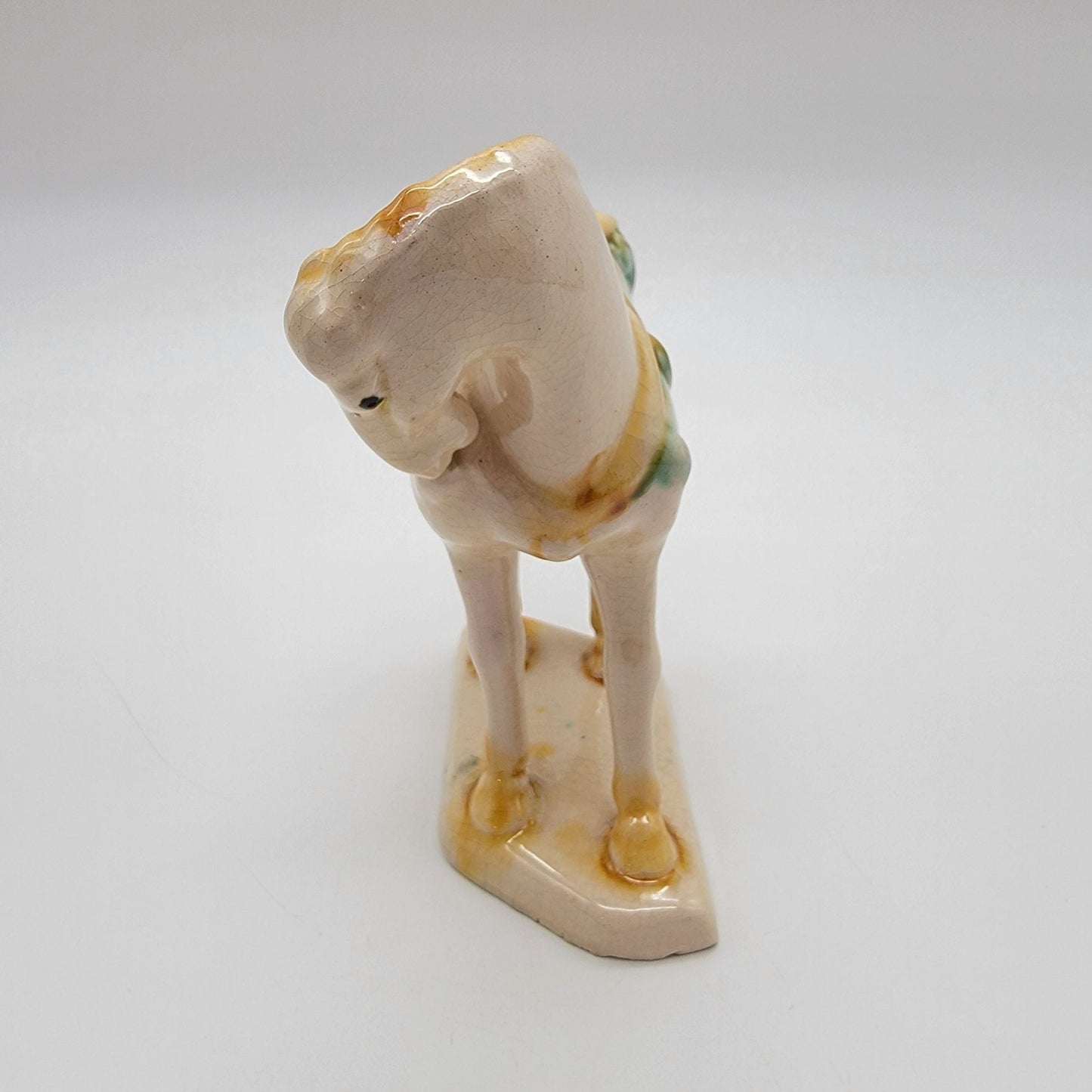 Vintage Tang Dynasty Reproduction Sancai Glazed War Horse Figurine  Repaired