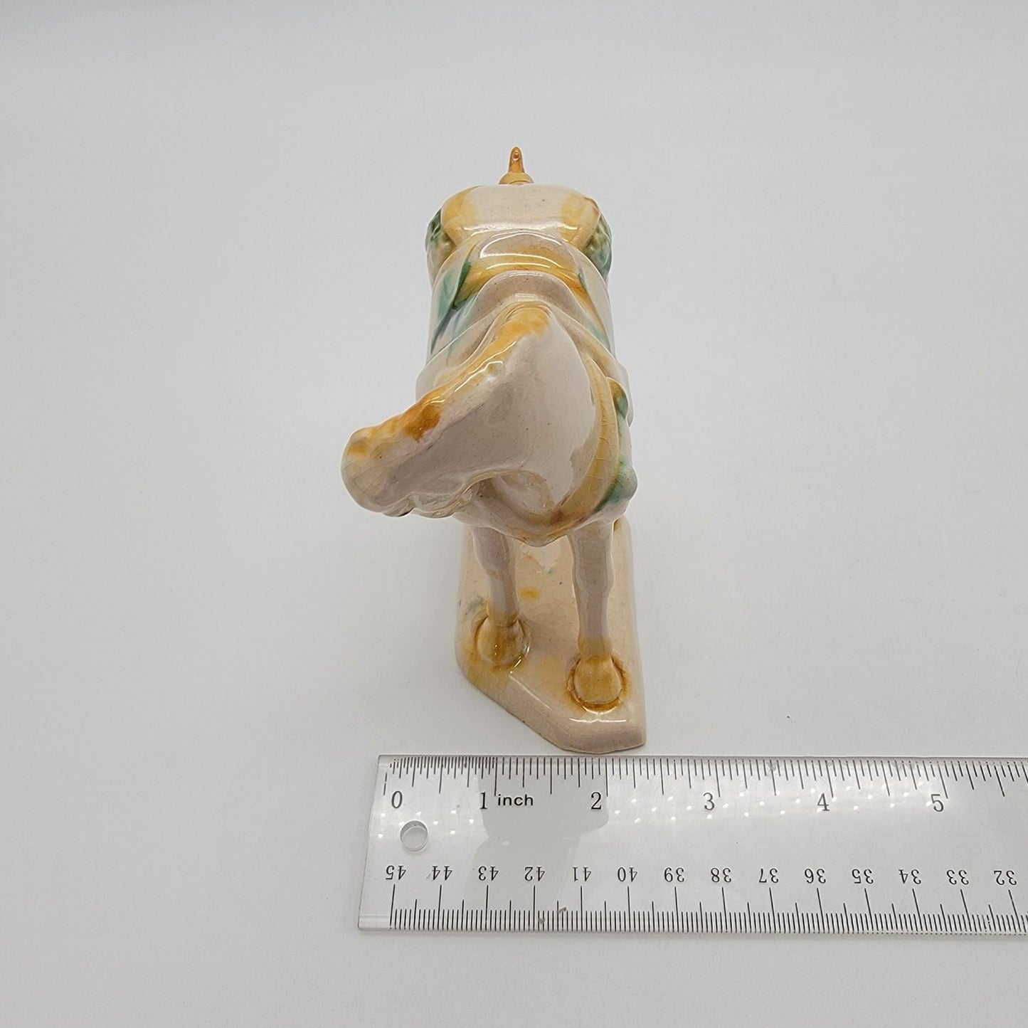 Vintage Tang Dynasty Reproduction Sancai Glazed War Horse Figurine  Repaired