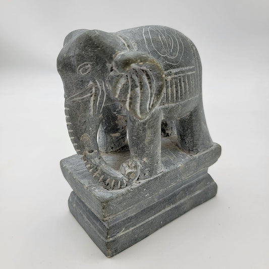 Stone Elephant Bookend Sculpture