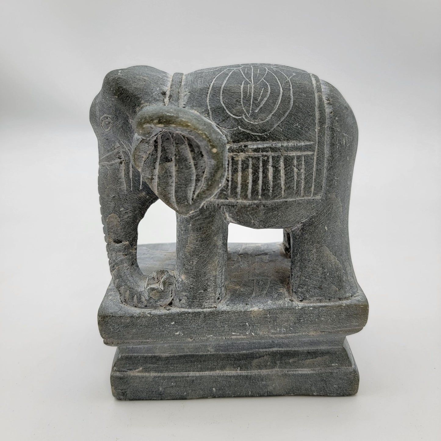 Stone Elephant Bookend Sculpture