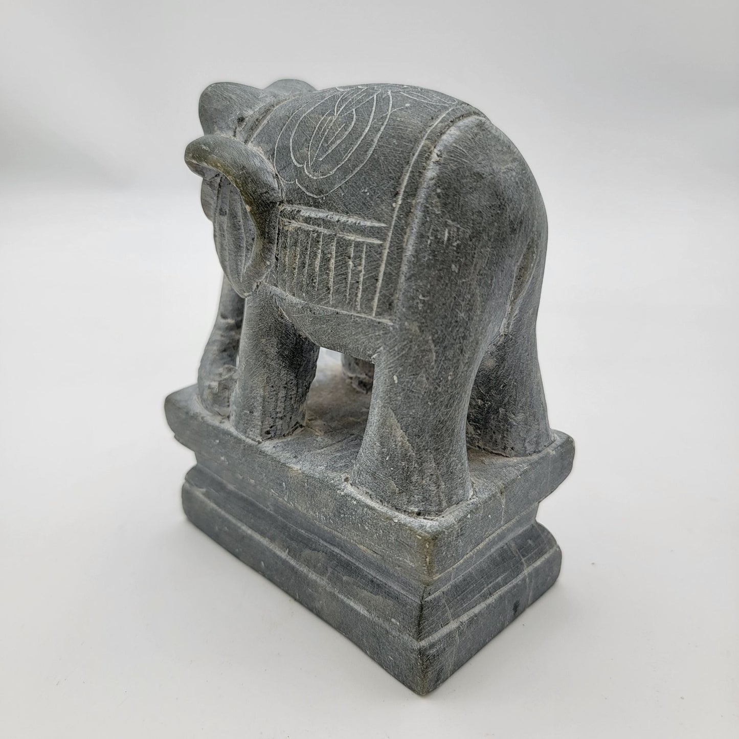 Stone Elephant Bookend Sculpture