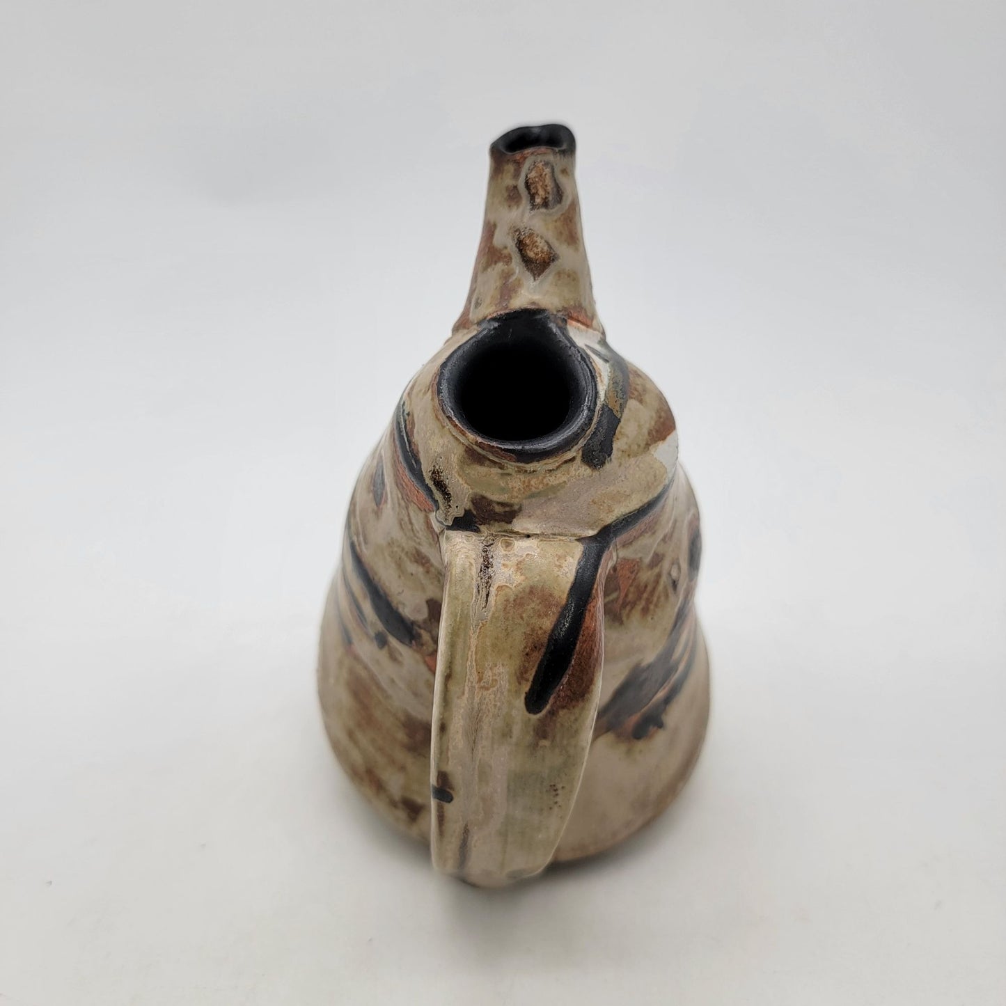 Quirky Abstract Matte Glaze Art Pottery Stoneware Pitcher