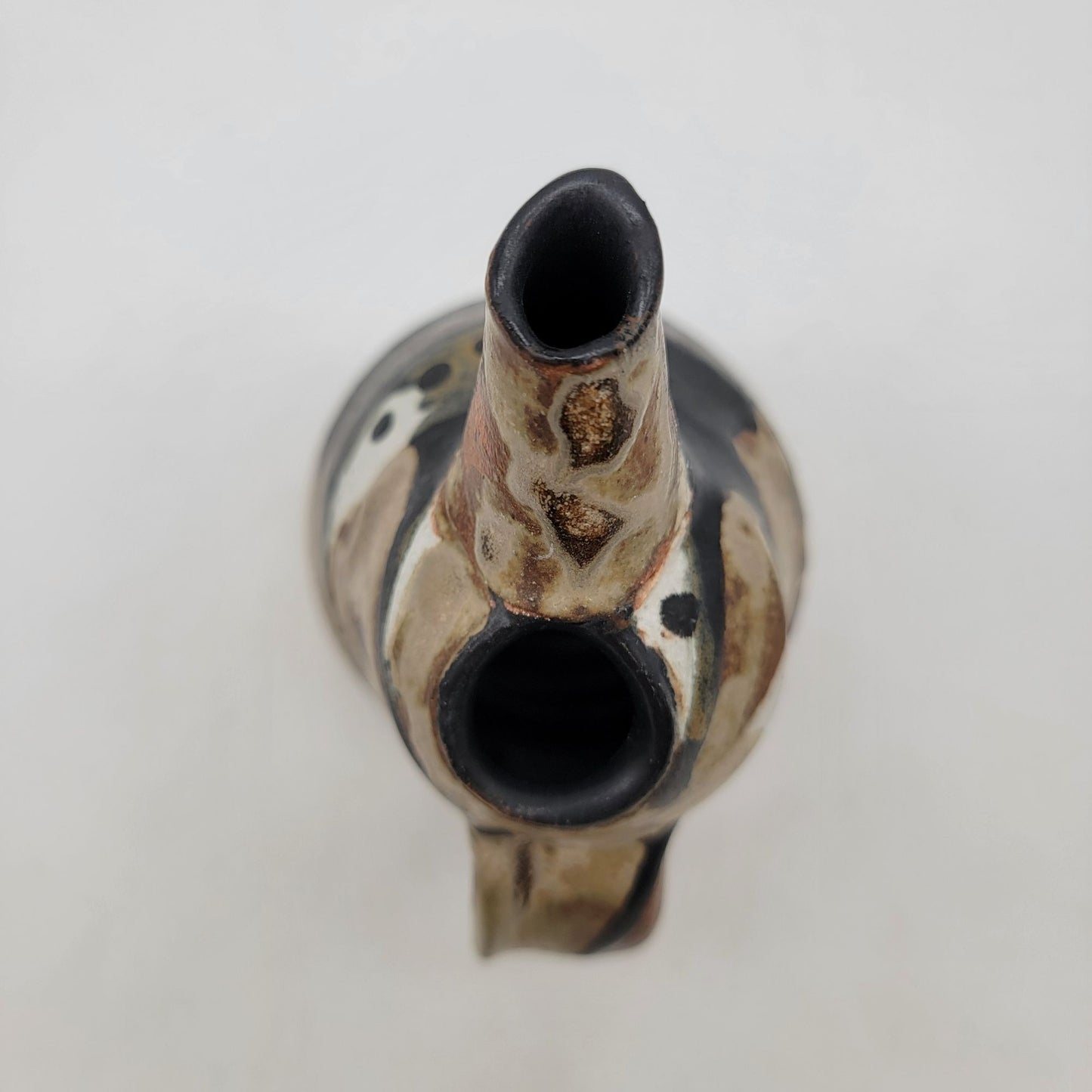 Quirky Abstract Matte Glaze Art Pottery Stoneware Pitcher